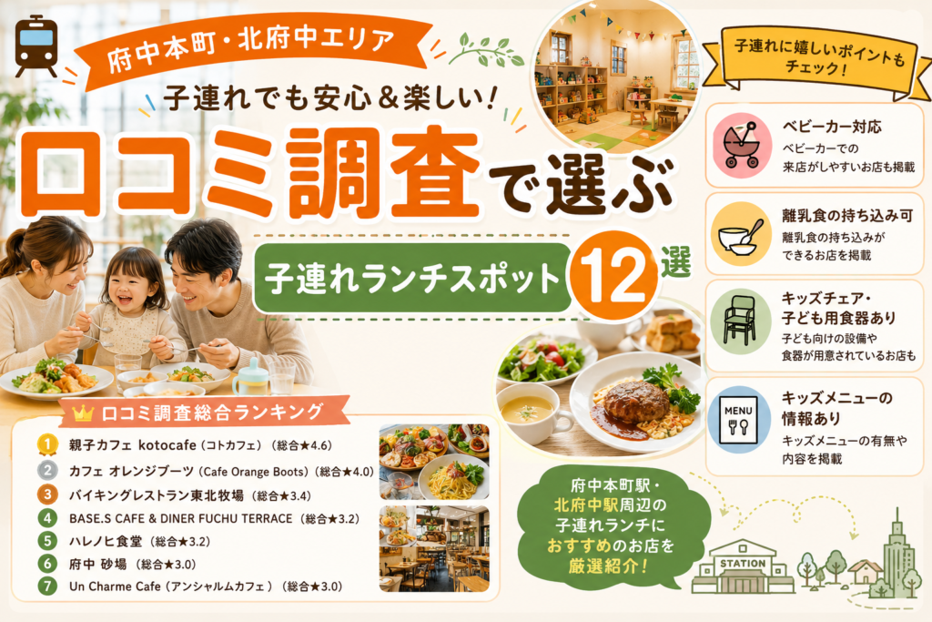 【東京都】府中本町・北府中周辺の子連れランチおすすめ店！　
