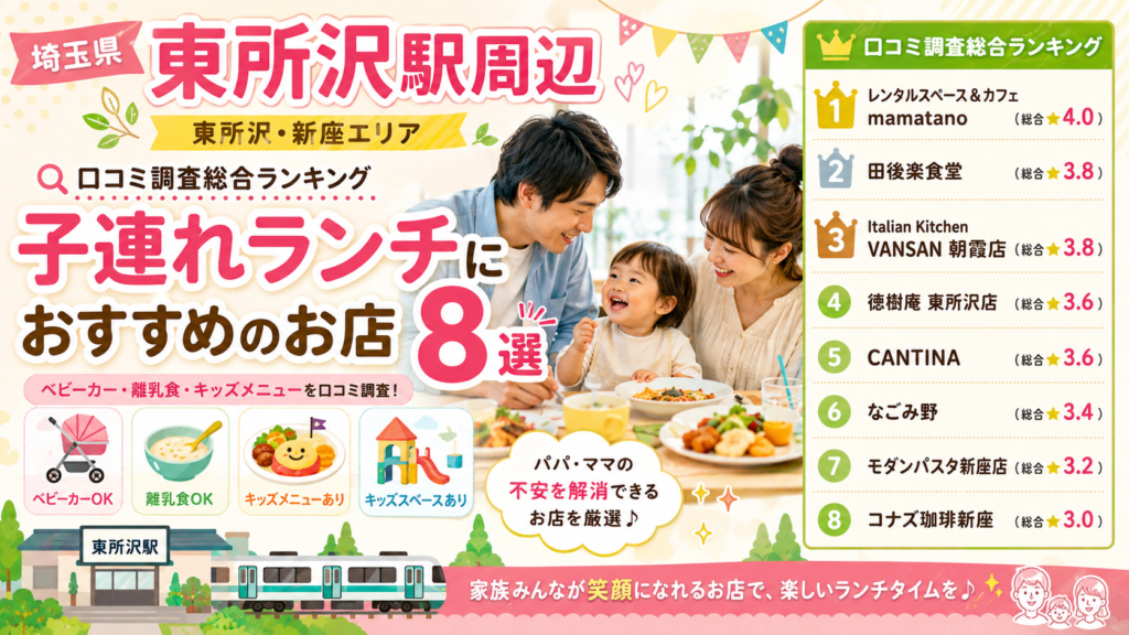 【埼玉県】東所沢・新座周辺の子連れランチおすすめ店！
