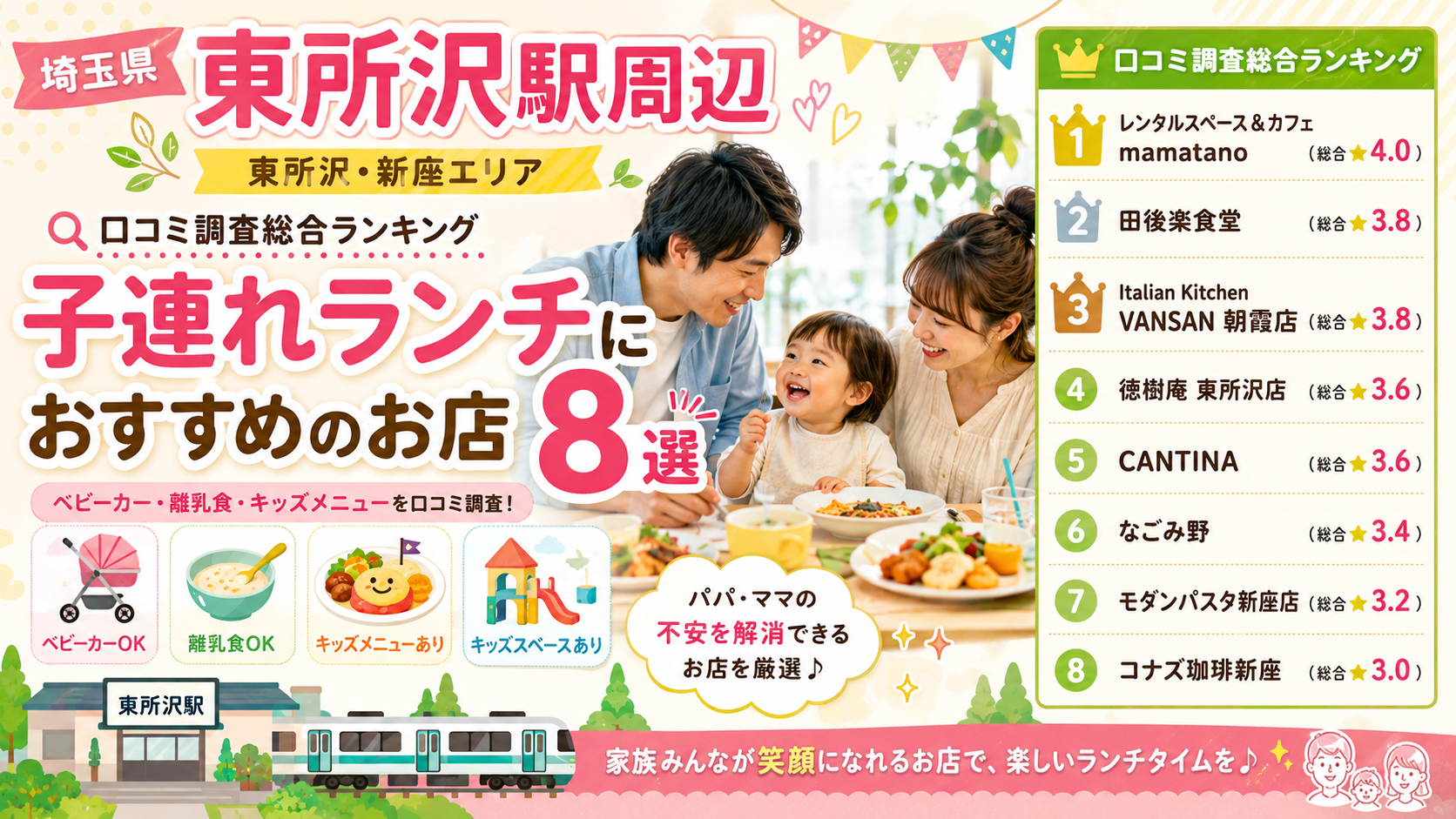 【埼玉県】東所沢・新座周辺の子連れランチおすすめ店！