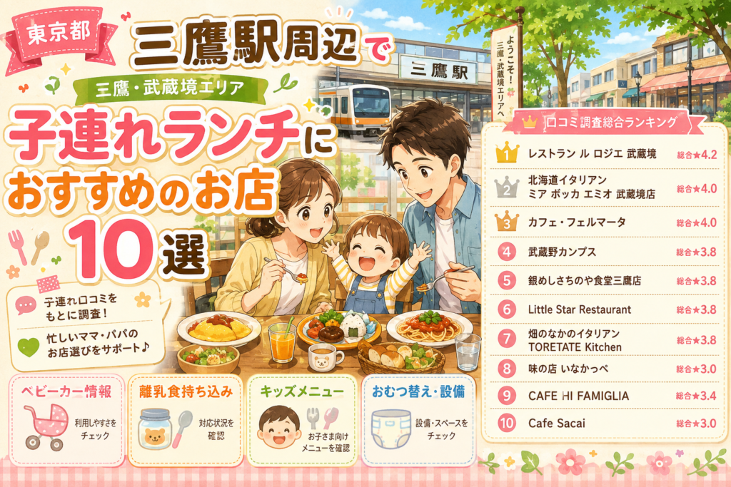 【東京都】三鷹・武蔵境周辺の子連れランチおすすめ店！