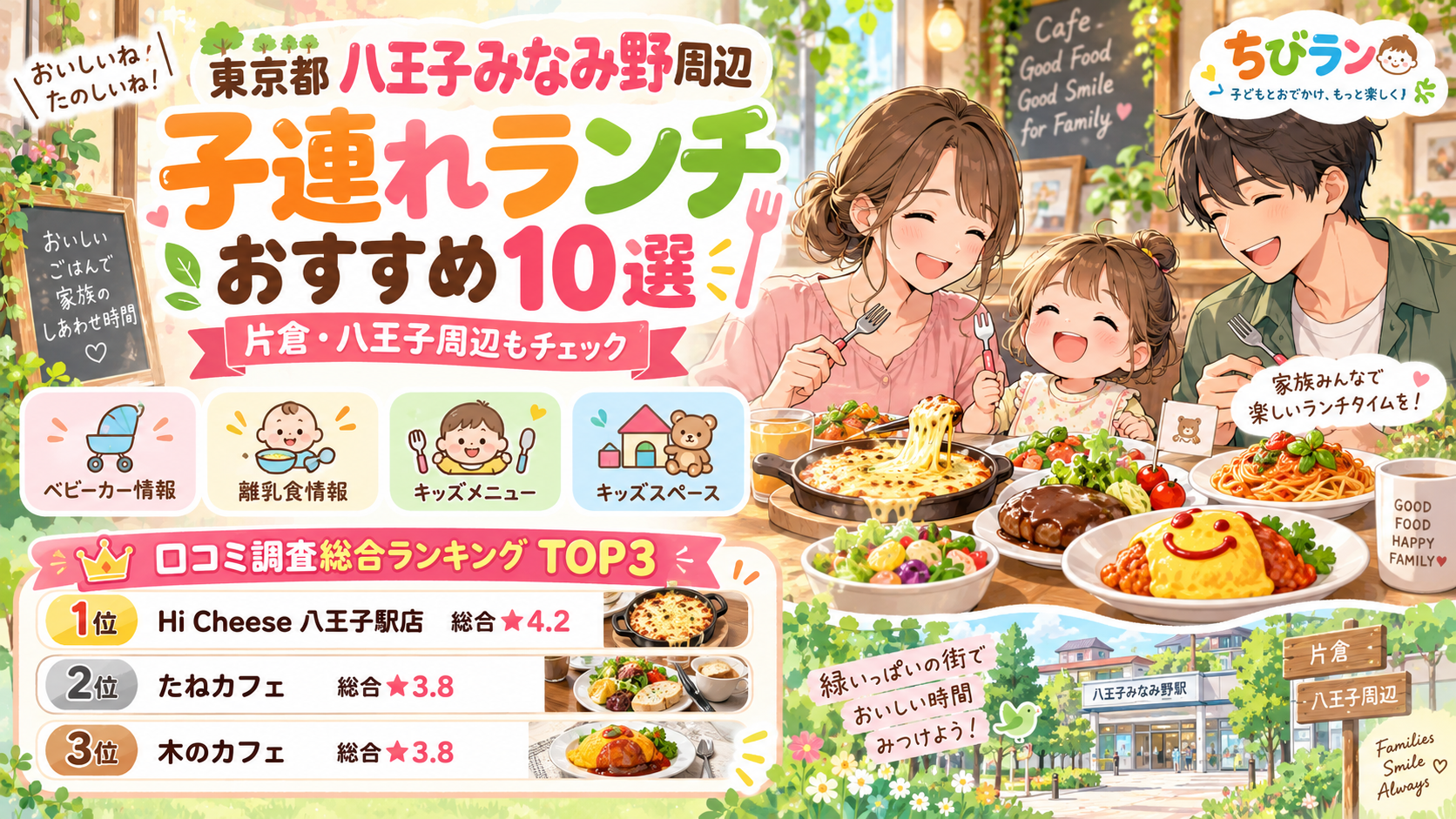 【東京都】八王子みなみ野・片倉・相模周辺の子連れランチおススメ店！